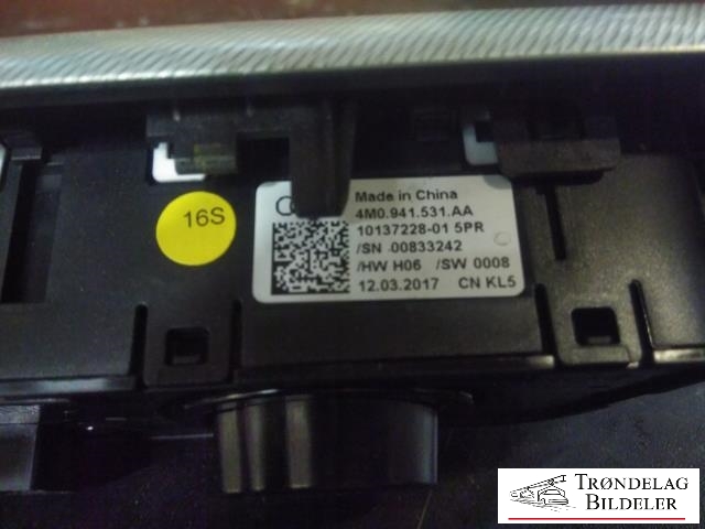 Bryter lys til Audi A4 2015-2019 (Type V, Fase 1) (B9) (B9) (4M0 941 531 AA|8M1 853 189|10137228-01 5PR)