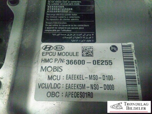 Styreenhet batteri elbil (BMS - Battery Management System) til Hyundai Ioniq Electric 2019-->> (Fase 2)  (MOBIS|36600-0E255|)