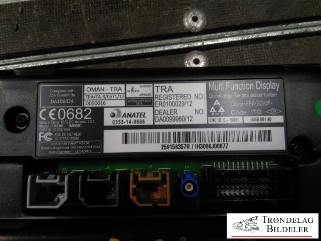 Bilstereo navigasjon skjerm til Renault Zoe 2013-2019 (Fase 1)  (TRA|ERO100029/12|DA009960/12|)