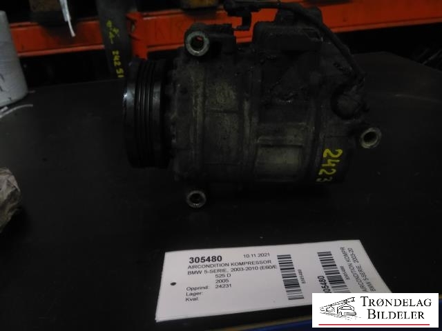 Aircondition kompressor til BMW 5-Serie, 2003-2010 (E60/E61) (E60/E61) (DENSO|64 50 9 174 802|4471806763|691785904|7SEU17C|GE4471806764)
