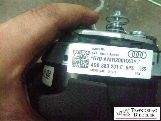 Airbag rattpute til Audi A6, Allroad 2012-2014 (Type III, Fase 1) (C7) (C7) (4G0880201E|)
