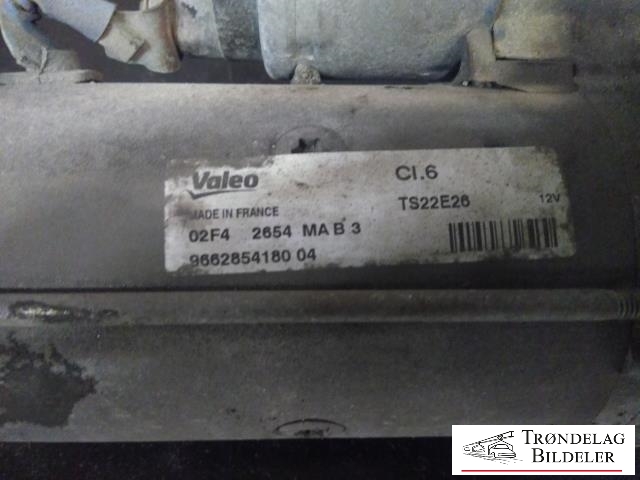 Starter diesel til Peugeot 308 2013-2021 (Type II) (VALEO|9662854180 04|02F4 2654 MA B 3|)