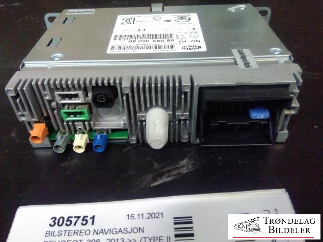 Bilstereo navigasjon til Peugeot 308 2013-2021 (Type II)  (MAGNETTI MARELLI|98 093 360 80|)