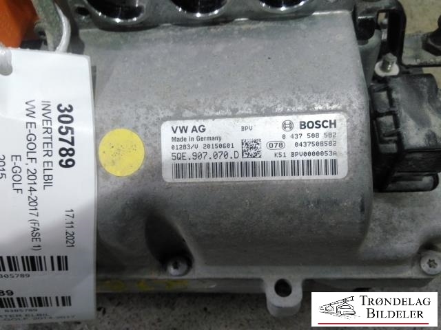 Inverter elbil til VW e-Golf 2014-2017 (Fase 1) (VW AG/BOSCH|5QE907070H|5QE907070D|0437508582)