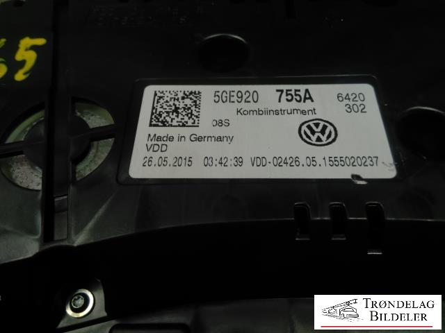 Instrumentpanel til VW e-Golf 2014-2017 (Fase 1)  (5GE920755A|A2C94778000|)