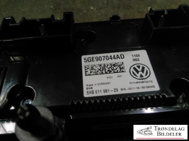 Varmeapparat betjening til VW e-Golf 2014-2017 (Fase 1) (5GE907044AD|5HB011981-29|)