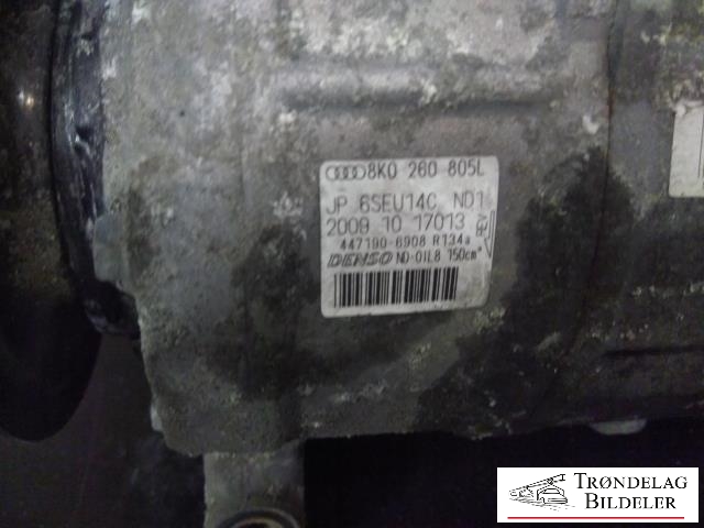 Aircondition kompressor til Audi A5 2007-2016 (Type I)  (DENSO|8K0260805|8K0260805L|6SEU14C|447150-1453|89052|4E0.260.805 J|4F0.260.805 G|4F0.260.805 I|4F0.260.805 J|4F0.260.805 M|4F0.260.805 S|4F0260805AA|4F0260805AC|4F0260805AE|4F0260805AG|4F0260805AL|4F0260805AN|ACP495|8E0260805BP|8E0260805BQ|8E0260805BR|8E0260805BS|8E0260805CB|4F0260805P|447190-6442|4F0260805I|4F0260805AP|4F0260805N|4F0260805S|4E0260805J|4F0260805G|4F0260805J|4F0260805M)