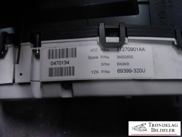 Instrumentpanel til Volvo XC60 2008-2013 (Type I, Fase 1) (31270901AA|36002600|69399-320U)