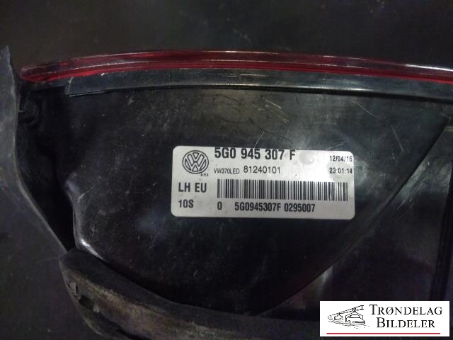 Baklykt venstre indre til VW Golf VII 2012-2017 (Fase 1)  (VAG|5F0 945 307 F|81240101|0295007)
