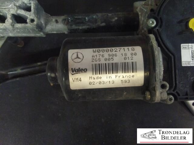 Viskermotor frontrute komplett m/overføring til Mercedes CLA 2013-2019 (C117) (C117) (VALEO|W000027118|A 176 906 18 00|ZGS 005 012)