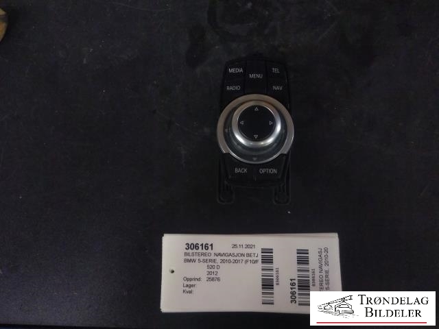 Bilstereo navigasjon betjeningspanel til BMW 5-Serie, 2010-2017 (F10/F11) (F10/F11) (BMW|6582 9286699-01)
