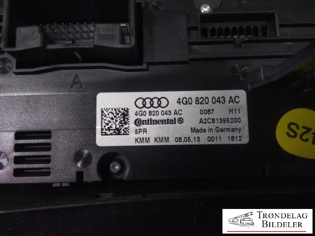 Varmeapparat betjening til Audi A6 2011-2014 (Type IV, Fase 1) (C7) (C7) (CONTINENTAL|4G0 820 043 AC|A2C81395200|)