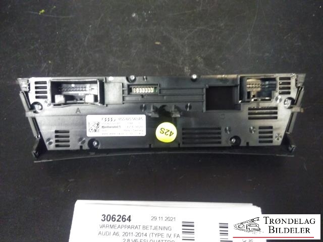 Varmeapparat betjening til Audi A6 2011-2014 (Type IV, Fase 1) (C7) (C7) (CONTINENTAL|4G0 820 043 AC|A2C81395200|)