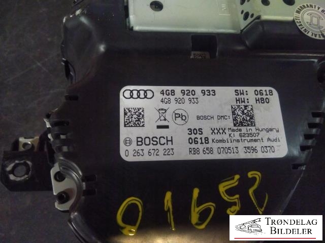 Instrumentpanel til Audi A6 2011-2014 (Type IV, Fase 1) (C7) (C7) (BOSCH|4G8 920 933|0 263 678 223|)