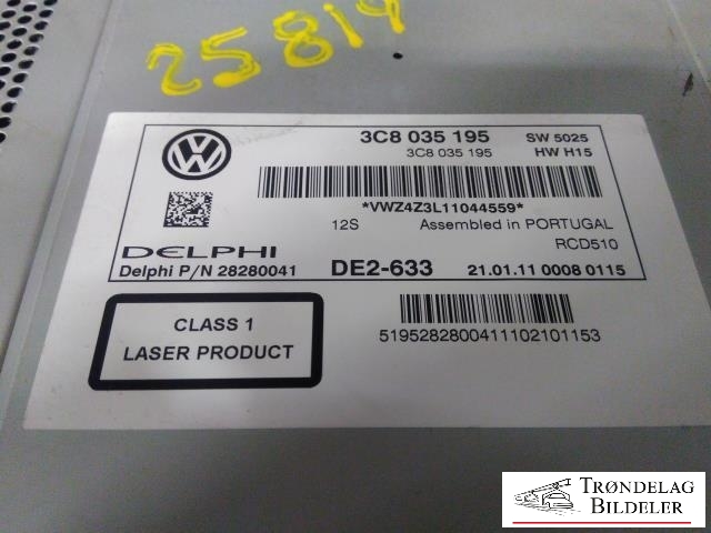 Bilstereo til VW Golf VI 2008-2012 (DELPHI|3C8 035 195|)