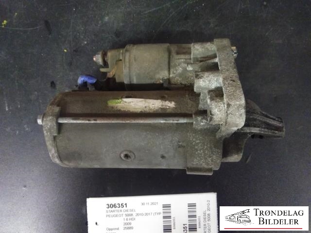Starter diesel til Peugeot 5008 2010-2017 (Type I)  (VALEO|5802AE|1638116880|5802CE|5802AF|5802AG|9646694080|9662854180|31100-69K00|986023580|LRS02275|12417794971|12417805098|3640318|95525947|TS22E26)