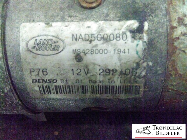 Starter diesel til Land Rover Discovery 2005-2009 (Type III)  (DENSO|NAD50080|MS428000-1941|)