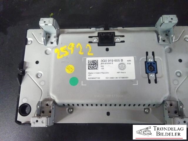 Bilstereo navigasjon skjerm til VW Golf VII 2012-2017 (Fase 1)  (VW AG|3G0 919 605 B|A2C93427100|VD1-04821.06.1573980081)