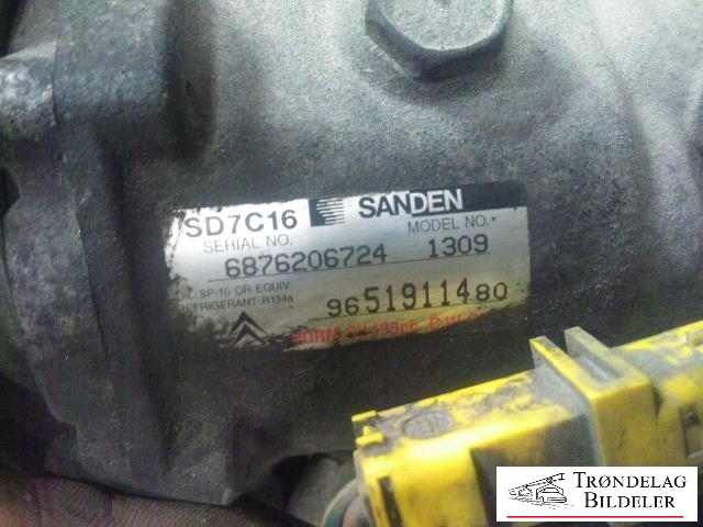 Aircondition kompressor til Peugeot 307 2005-2008 (Fase 2)  (SANDEN|SD7C16|6876206724|9651911480)