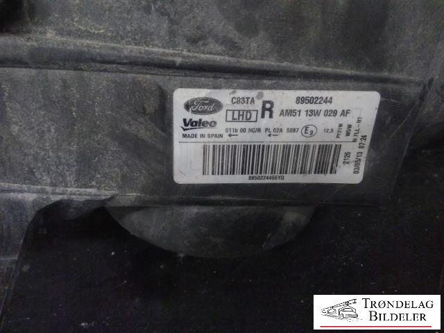 Frontlykt høyre halogen til Ford C-Max 2010-2015 (Type II, Fase 1)  (VALEO|89502244|)