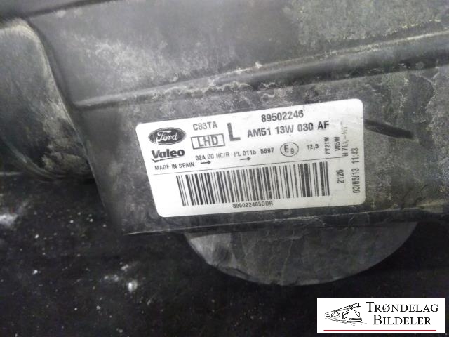 Frontlykt venstre halogen til Ford C-Max 2010-2015 (Type II, Fase 1)  (VALEO|1787130|AM51-13W030-AF|)