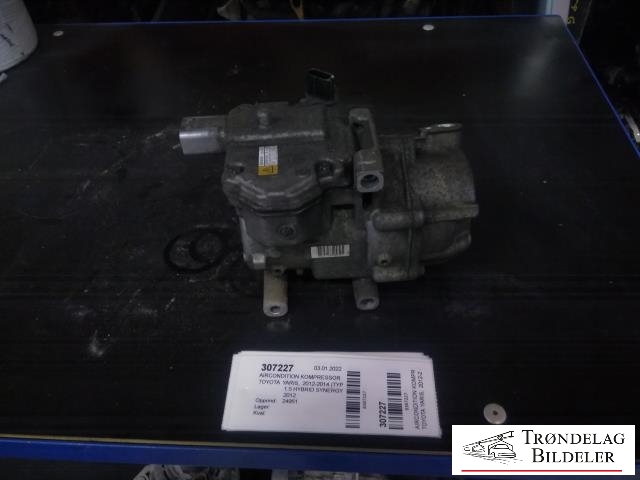 Aircondition kompressor til Toyota Yaris, 2012-2014 (Type III, Fase 1) (DENSO|042200-0513)