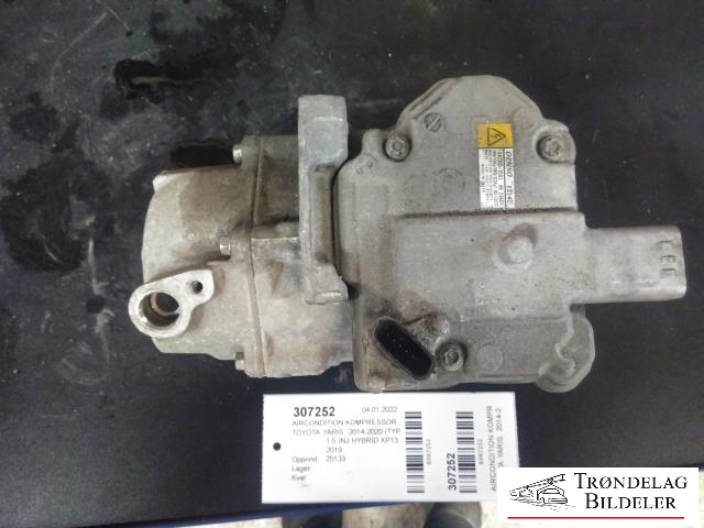 Aircondition kompressor til Toyota Yaris 2014-2020 (Type III, Fase 2)  (DENSO|042200-1501|)
