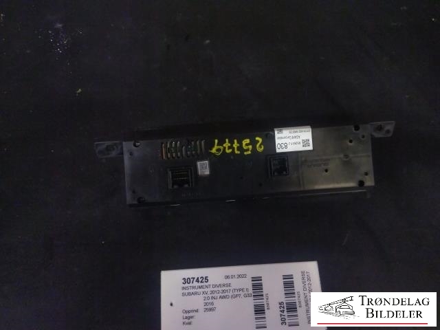 Instrument diverse til Subaru XV 2012-2017 (Type I)  (85261FJ830|870T4160219000720|)
