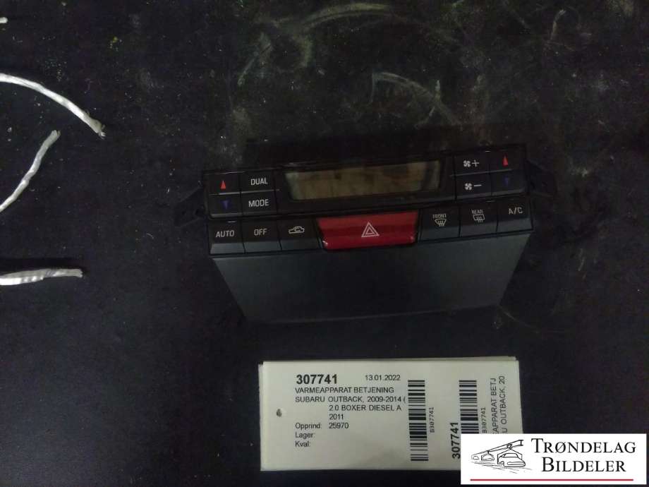 Varmeapparat betjening til Subaru Outback, 2009-2014 (Type IV)  (CONTINENTAL|A2C53333394)