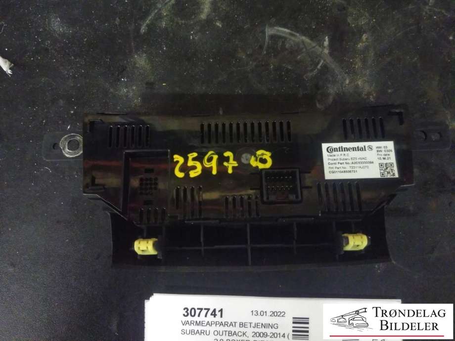 Varmeapparat betjening til Subaru Outback 2009-2014 (Type IV)  (CONTINENTAL|A2C53333394|CG011048506731|)