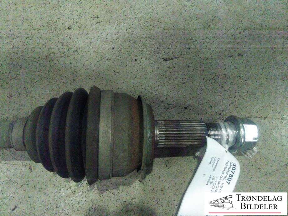 Drivaksel høyre foran, diesel/automat til Nissan Qashqai 2014-2021 (Type II) (391001155R|201915543666|)