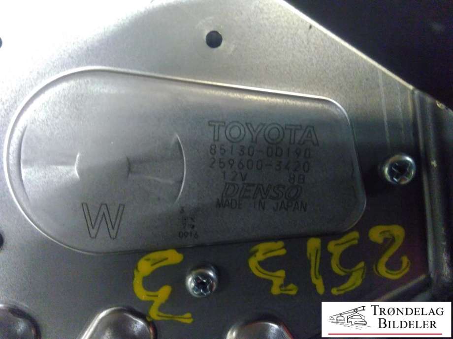 Viskermotor bakrute til Toyota Yaris 2014-2020 (Type III, Fase 2)  (TOYOTA|85130-0D190|)