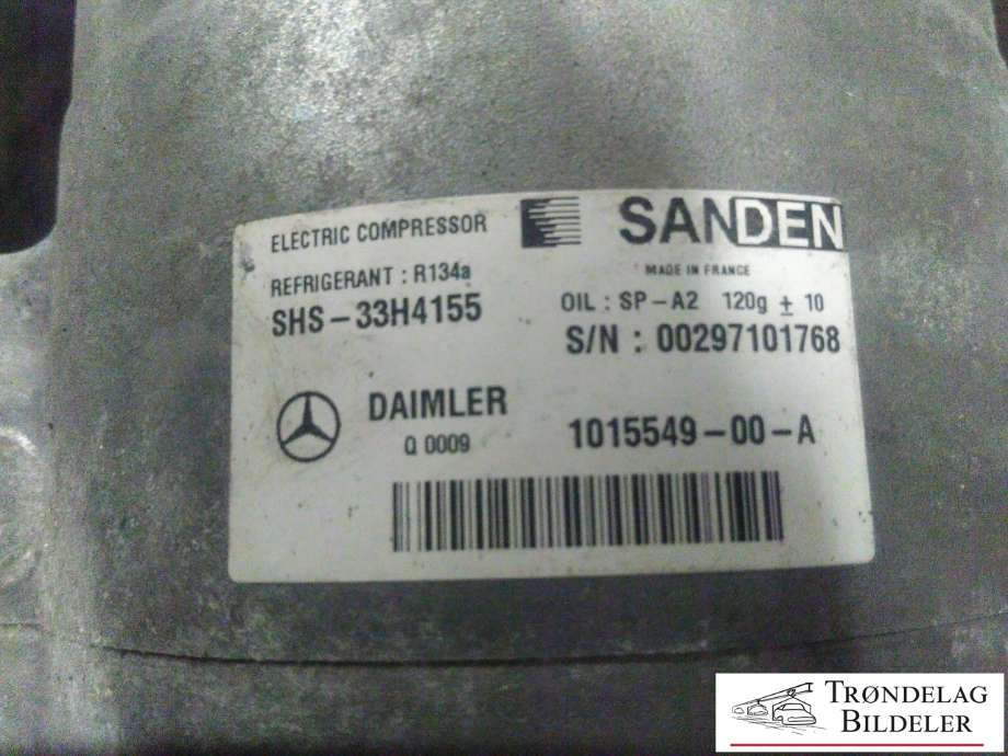 Aircondition kompressor elbil til Mercedes B-Klasse, electric drive 2014-2018 (W242) (W242) (SANDEN|AHS-33H4155|00297101768|1015549-00-A)
