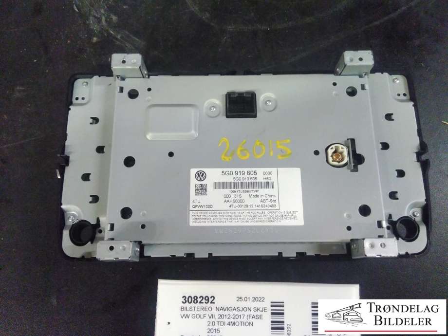 Bilstereo navigasjon skjerm til VW Golf VII 2012-2017 (Fase 1)  (5G0 919 605|AAH60000|)