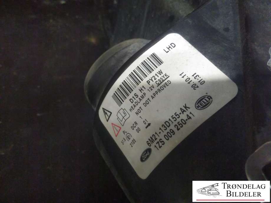 Frontlykt venstre xenon til Ford S-Max 2010-2015 (Type I, Fase 2)  (HELLA|6M21-13D155-AK|1ZS 009 250-41|)