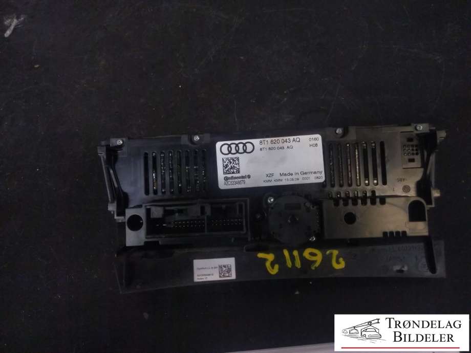Varmeapparat betjening til Audi A4 2007-2014 (Type IV) (B8) (B8) (CONTINENTAL|8T1 820 043 AQ|A2C53346679|)