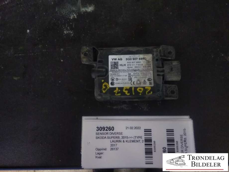 Sensor diverse til Škoda Superb, 2015-->> (Type III)  (VW AG|5Q0 907 685C)