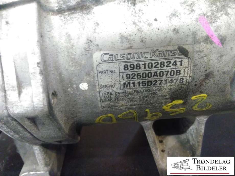 Aircondition kompressor til Isuzu D-Max 2012-2017 (Type II, Fase 1)  (8981028241|92600A070B|)