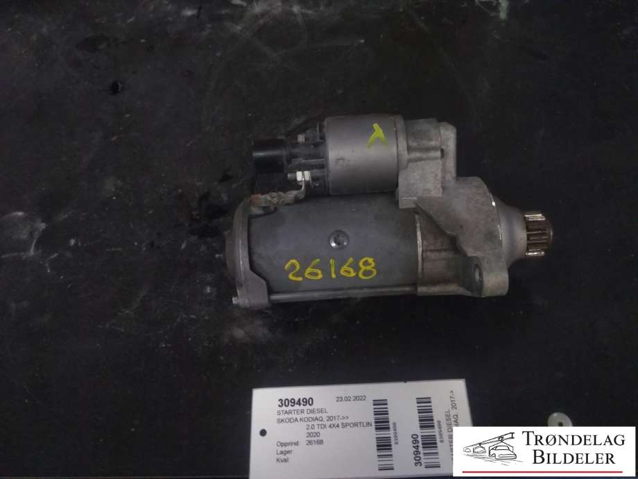 Starter diesel til Škoda Kodiaq 2017-->> (VW AG|02E 911 022C|02E 911 023 Q|02E 911 023 T|02E 911 024 C|02E 911 024 H)