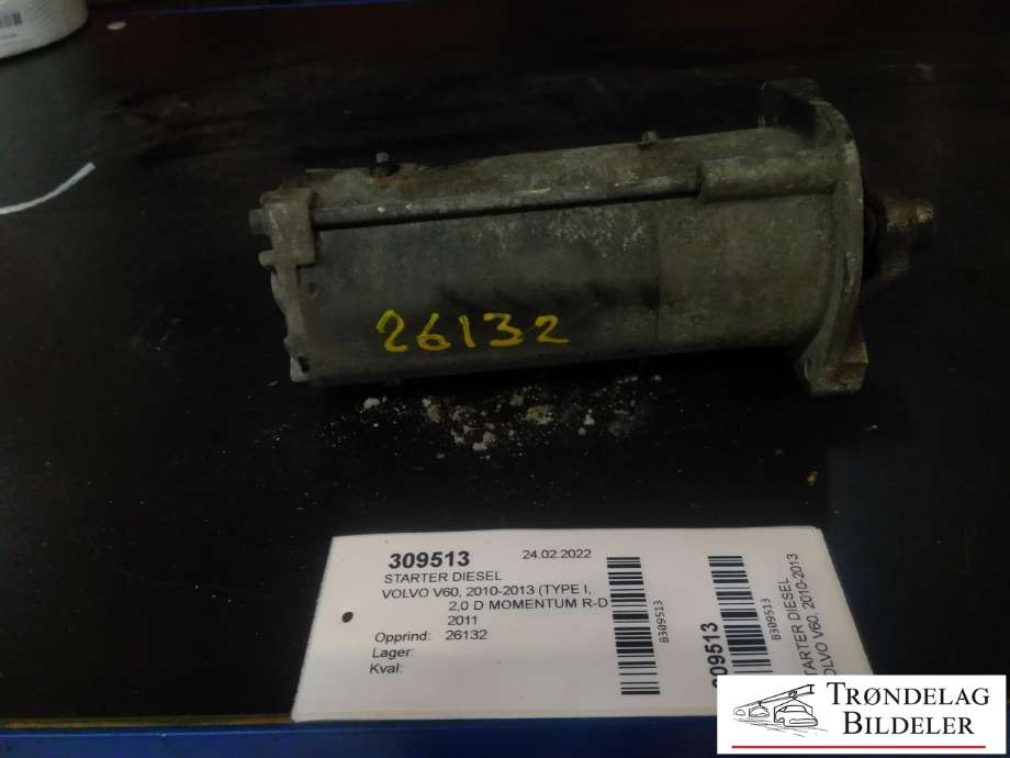 Starter diesel til Volvo V60 2010-2013 (Type I, Fase 1) (36001683|30659314|LRS02706|30644954|30644780)