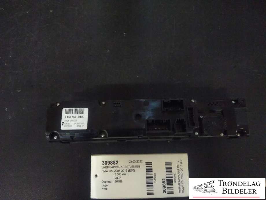 Varmeapparat betjening til BMW X5 2007-2013 (E70) (E70) (9 157 555-01|90025-242|)