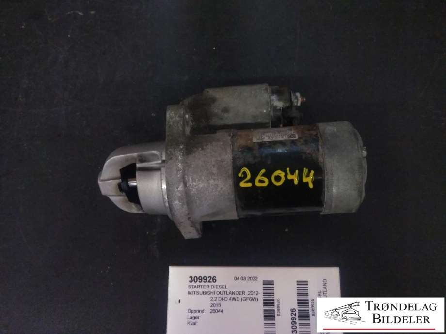 Starter diesel til Mitsubishi Outlander, 2012-2015 (Type III, Fase 1)  (MITSUBISHI|1810A2)
