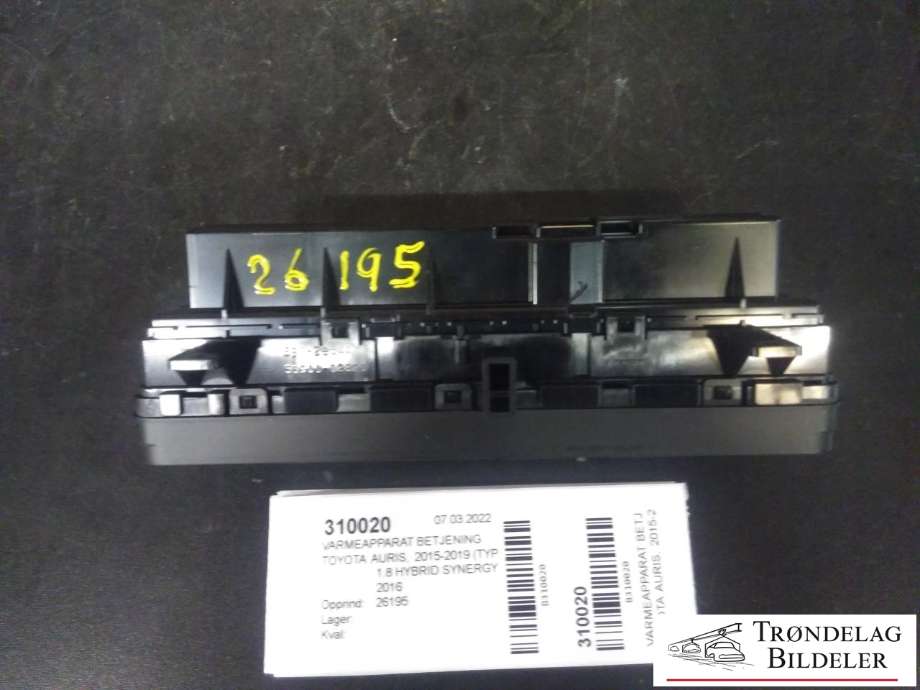 Varmeapparat betjening til Toyota Auris 2015-2019 (Type II, Fase 2)  (TOYOTA|697-2E54A|55900-02820|)