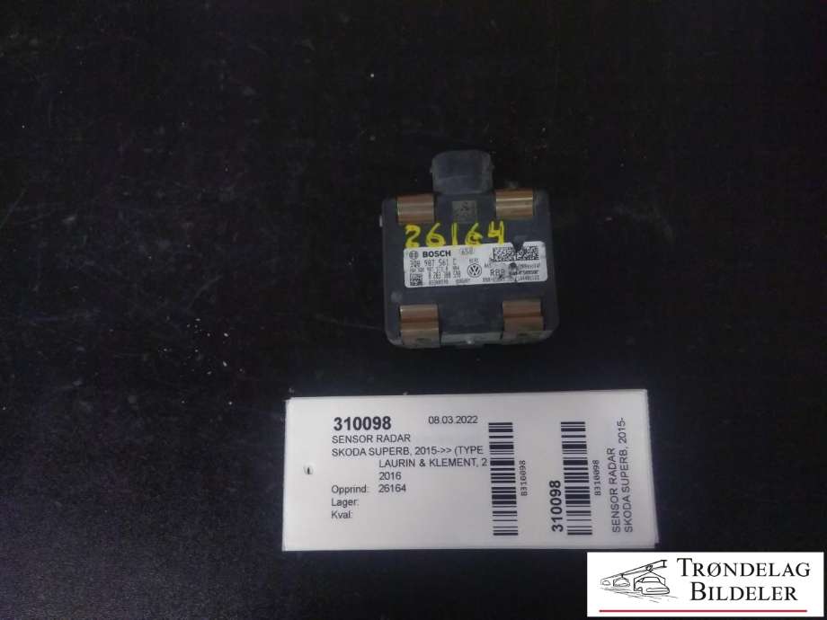 Sensor radar til Škoda Superb, 2015-->> (Type III)  (BOSCH|3Q0 907 561C)