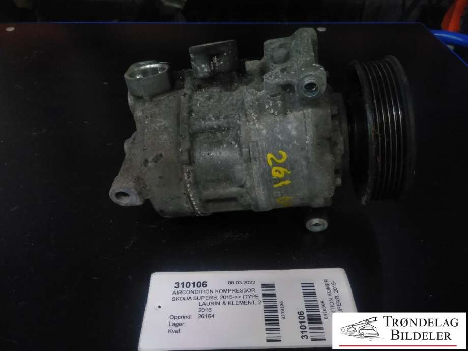 Aircondition kompressor til Škoda Superb, 2015-->> (Type III)  (VW AG|5Q0820803F|5Q0820803K|890632|5Q0820803D|5Q0820803J|5Q0820803G|1K0820803A|1K0820803B|1K0820803H|1K0820803K|1K0 820 859 S|1K0820803M)