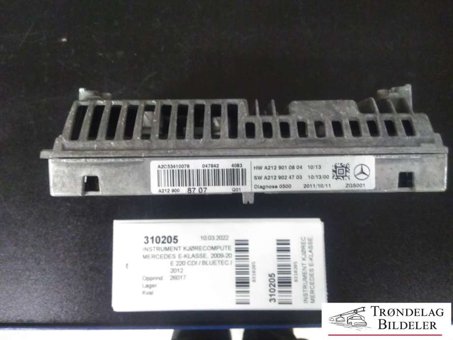 Instrument kjørecomputer til Mercedes E-Klasse 2009-2013 (Fase 1) (W212) (W212) (A2C53410076|A2129008707|)