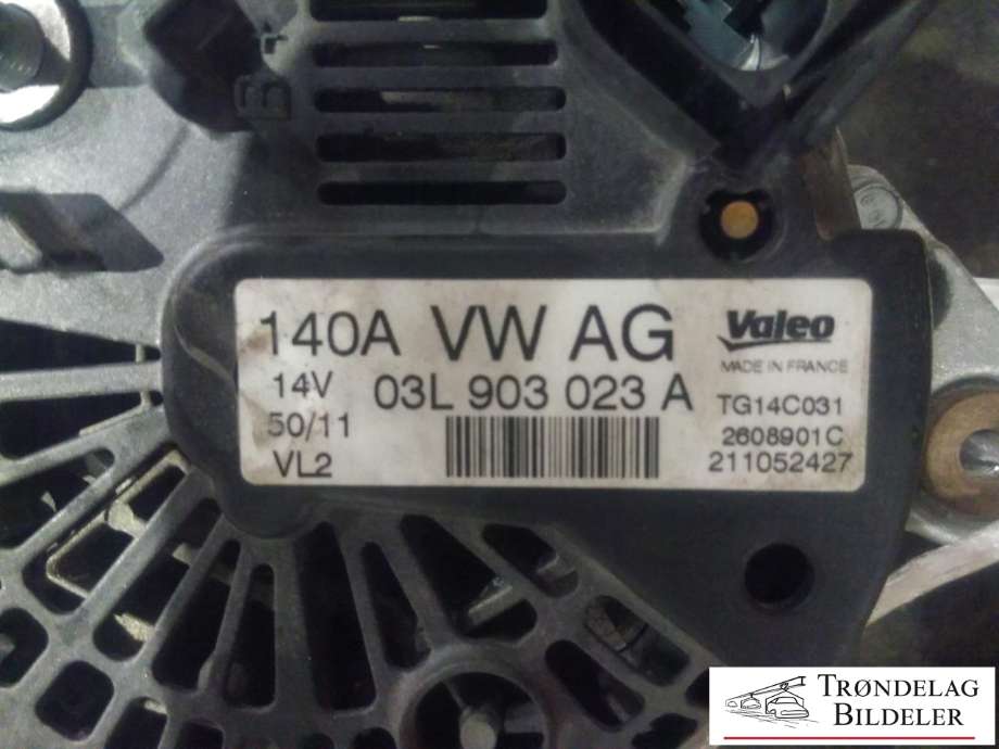 Dynamo diesel til VW Tiguan 2011-2016 (Type I, Fase 2)  (VWAG/VALEO|03L 903 023 A|TG14C031|2608901C)