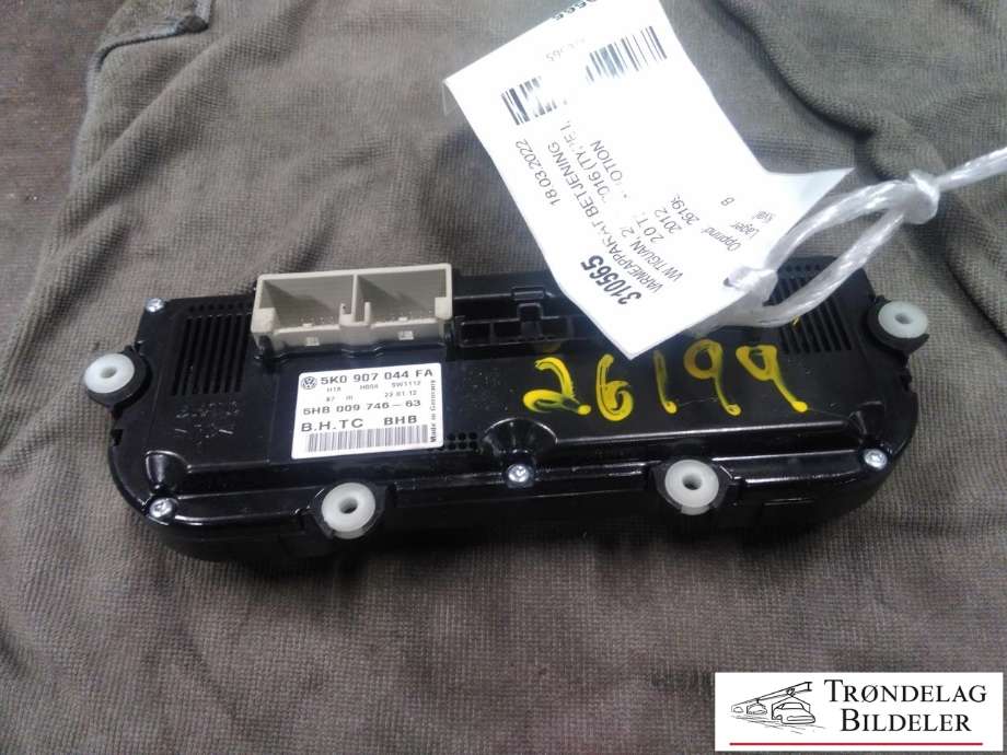 Varmeapparat betjening til VW Tiguan 2011-2016 (Type I, Fase 2)  (BHTC|5K0907044FA|5HB009746-63|)