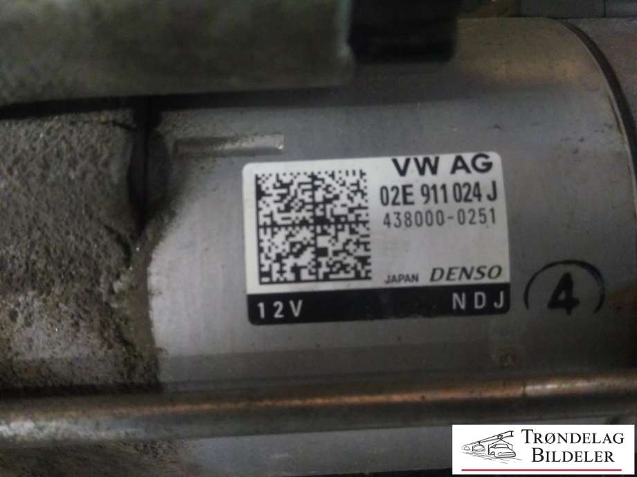 Starter diesel til VW Passat 2015-2019 (Fase 1) (B8) (B8) (VW AG|02E 911 024 J|02E 911 024 JX|02E 911 022 C|02E 911 022 CX|02E 911 023 Q|02E 911 023 QX|02E 911 023 T|02E 911 024 C|02E 911 024 CX|02E 911 024 H|)
