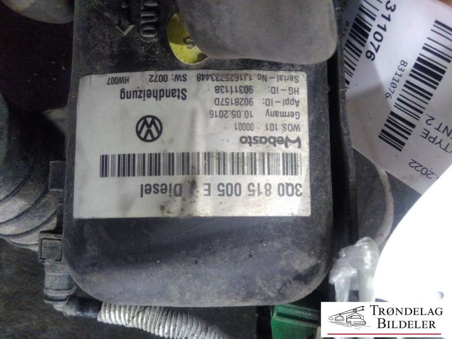 Dieselvarmer til Škoda Superb 2015-->> (Type III) (WEBASTO|3Q0 815 005 E|5Q0 898 008 H|5Q0 898 008 K)